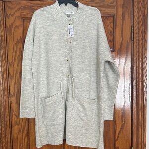 NWT  Gray Knit Cardigan Coat Size XL